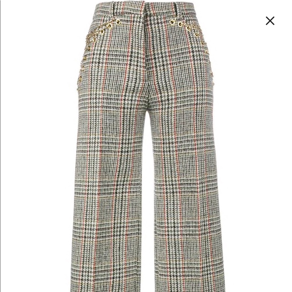 Y Project, gold Chain embellished plaid pants - Picture 3 of 3